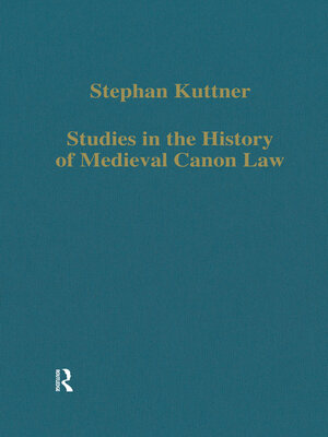 cover image of Studies in the History of Medieval Canon Law